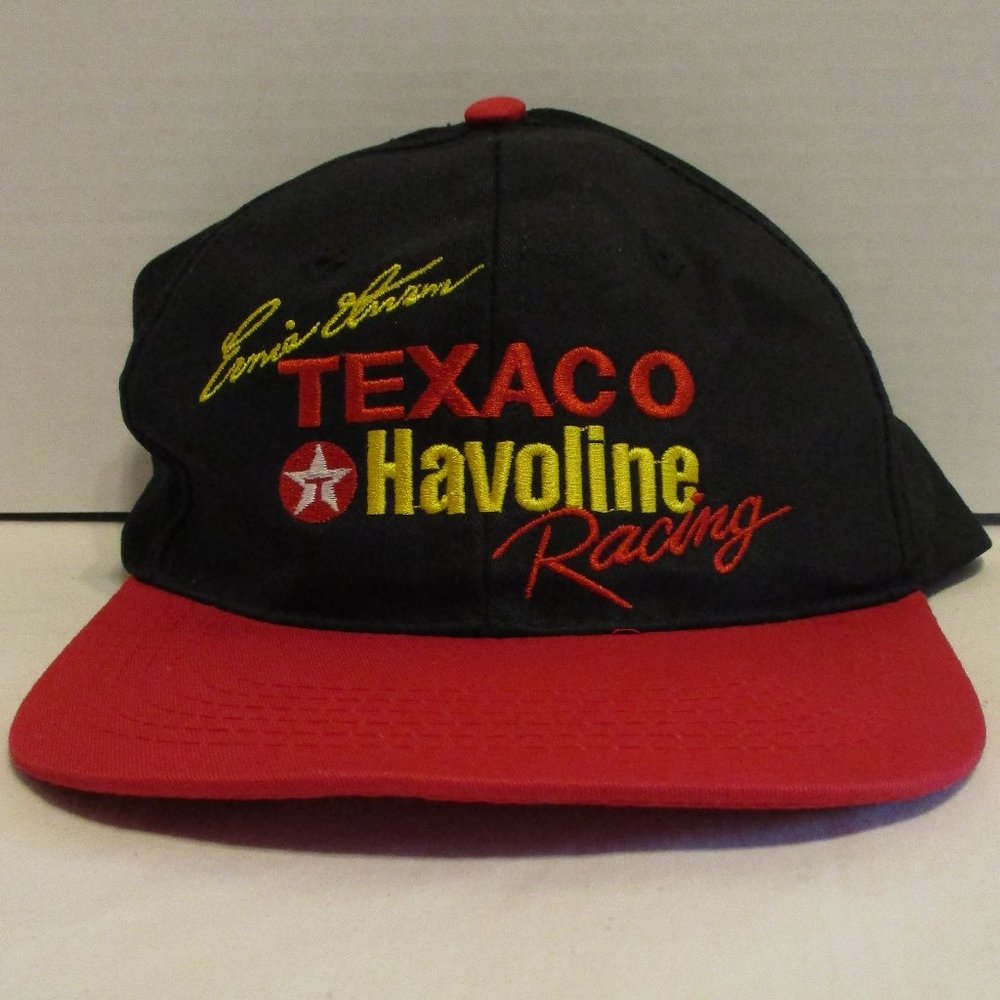 Nascar Hat Texaco Ernie Irving Black Red Yellow Outdoors Car Racing Speedway Hat